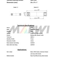 LEŽAJ SREDNJEG POGONA,NABLE I SUSPENZIJE CB-172 6805 2RS 25x37x7(Race Face BB,Mavic, WTB, Easton, American Classic)